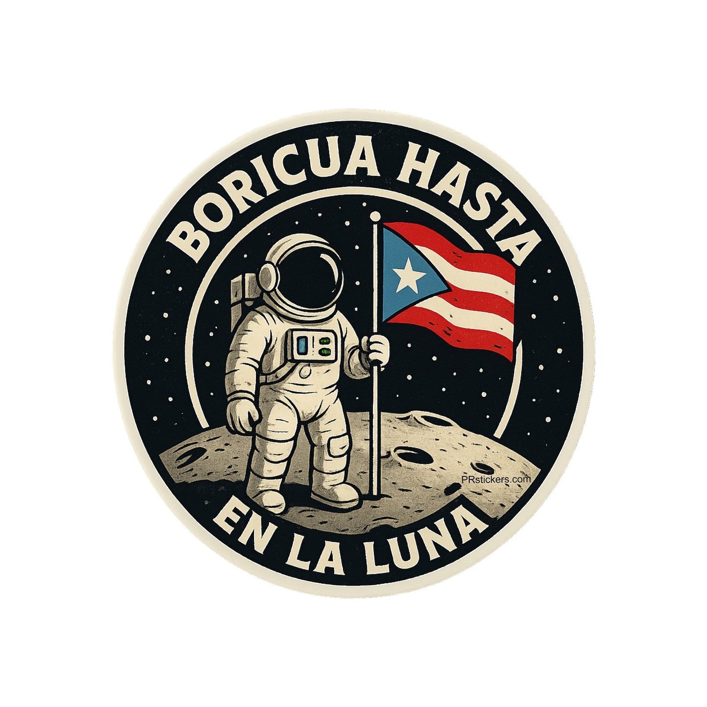 Boricua Hasta en la Luna Puerto Rico Sticker Boricua